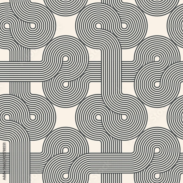 Fototapeta Interwoven striped lines. Abstract geometric seamless pattern. Vector.