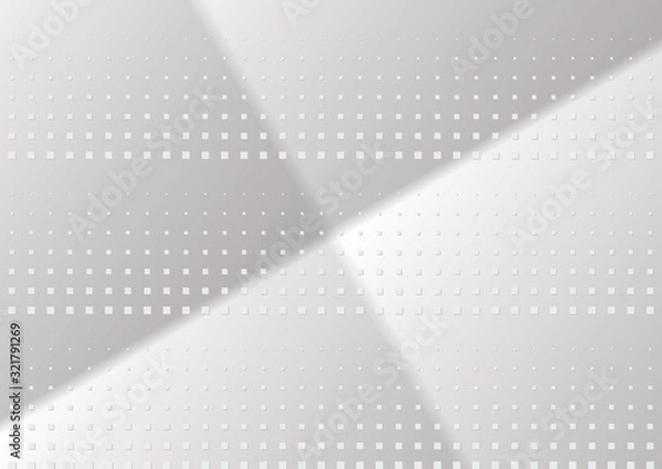 Fototapeta Abstract halftone dotted background. Transparency grunge rectangle pattern, square, shadow.  Gray modern optical pop art texture for posters, site, business card, cover, label mock-up, vintage sticker