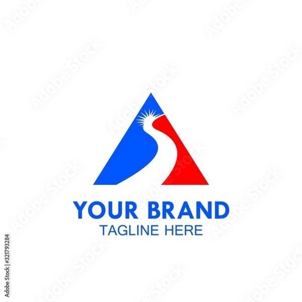 Obraz triangle logo. mountain and road logo template