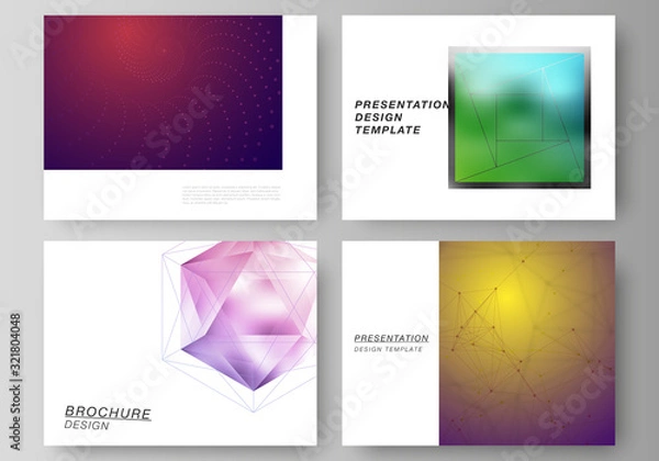 Fototapeta The abstract vector illustration layout of the presentation slides design business templates. 3d polygonal geometric modern design abstract background. Science or technology vector illustration.