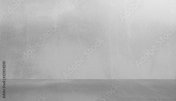 Fototapeta Room empty of cement floor with gray room cement or concrete wall texture background and sun light.