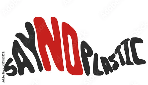 Fototapeta Plastic reduction campaign, vector illustration.