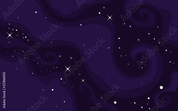Obraz Vector space background . Cute flat style template with Stars in Outer space	