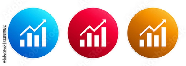 Fototapeta Statistics icon premium trendy round button set
