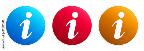 Fototapeta Info icon premium trendy round button set