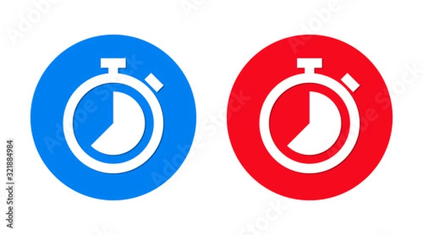 Obraz Stopwatch icon flat trendy round button set