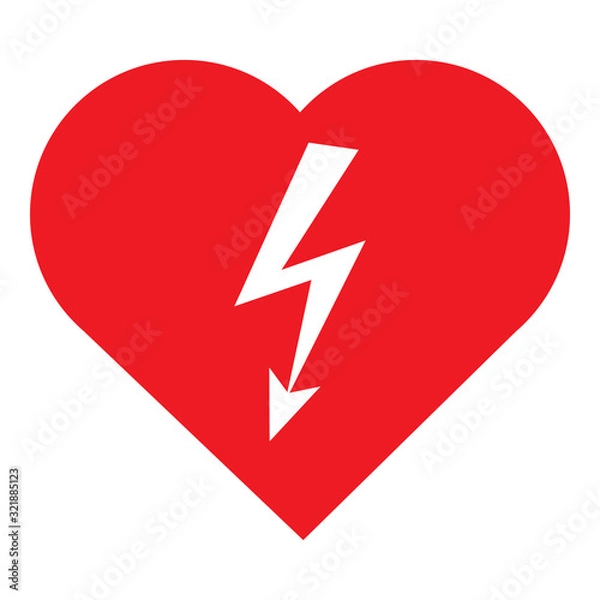 Fototapeta Automated external defibrillator AED sign graphics design. Perfect for backgrounds, backdrop, sticker, sign,icon, symbol, label, poster, banner, notice etc.