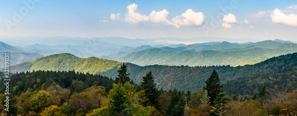Fototapeta Autumn in the Appalachian Mountains Viewed Along the Blue Ridge Parkway