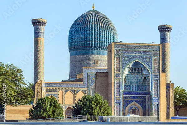 Fototapeta Gur-e-Amir mausoleum, famous architectural complex, Samarkand, Uzbekistan