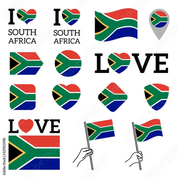 Obraz Flag of South Africa . Set of vector Flags