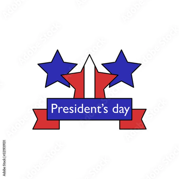 Fototapeta President day stars icon. Simple line, outline vector elements of color public holiday icons for ui and ux website or mobile application