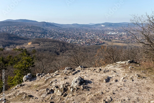 Fototapeta View of Solymar from the Buda Hills near Budapest