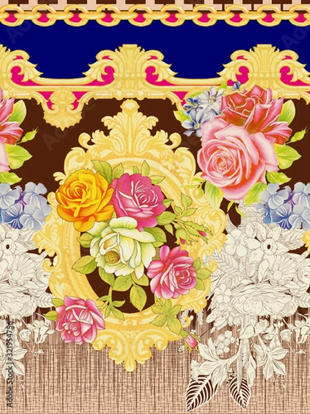 Obraz seamless floral background with roses