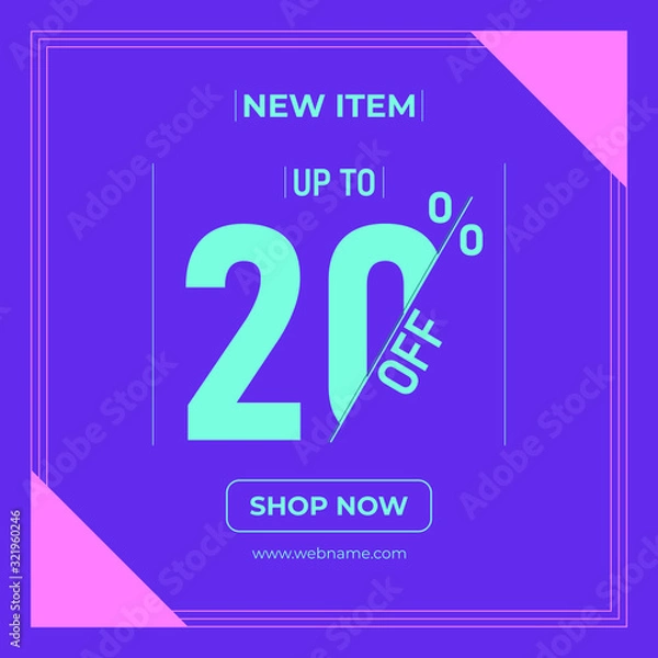 Fototapeta sale promotion advertising material Vector. Useful for ad, social media, brochure, email, flyer, leaflet, poster, web ad, ect.