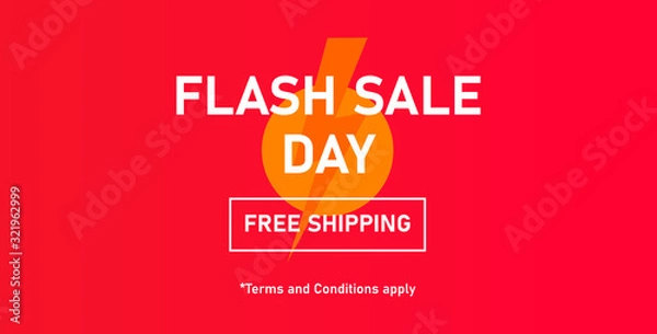 Fototapeta flash sale promotion advertising material Vector. Useful for ad, social media, brochure, email, flyer, leaflet, poster, web ad, ect.