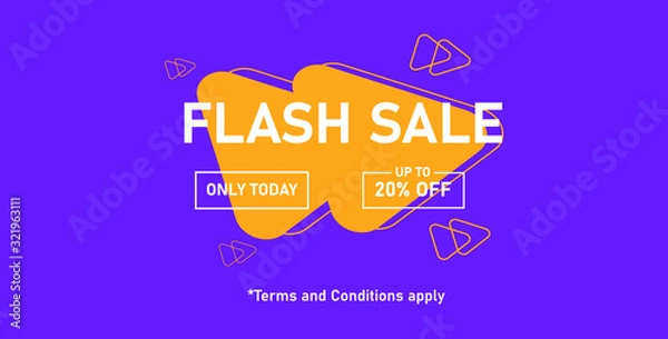 Fototapeta flash sale promotion advertising material Vector. Useful for ad, social media, brochure, email, flyer, leaflet, poster, web ad, ect.