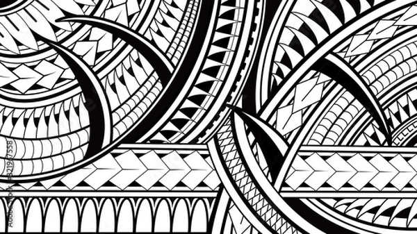 Obraz Maori Polynesian pattern illustrations on white background.