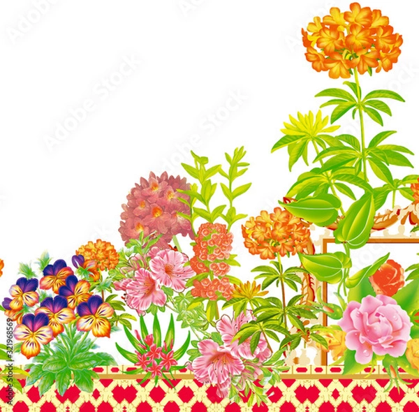 Obraz flowers and butterflies