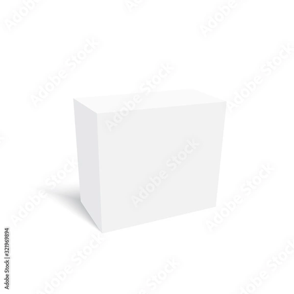 Obraz Blank vertical paper box template with soft shadow. Vector