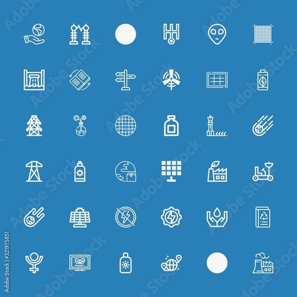 Fototapeta Editable 36 solar icons for web and mobile