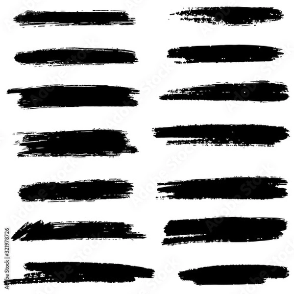 Fototapeta Set of vector brush strokes.Collection of vector brush hand drawn graphic element. grunge background.