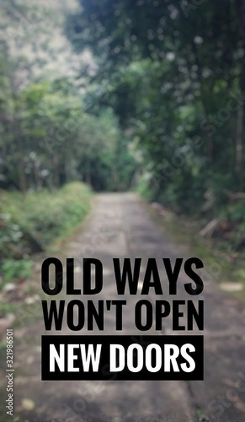 Obraz Inspirational and motivational typhograpic quotes with blurred nature background.