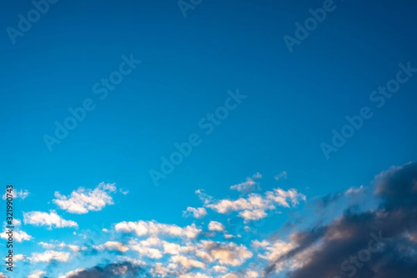 Fototapeta Evening sky with white clouds