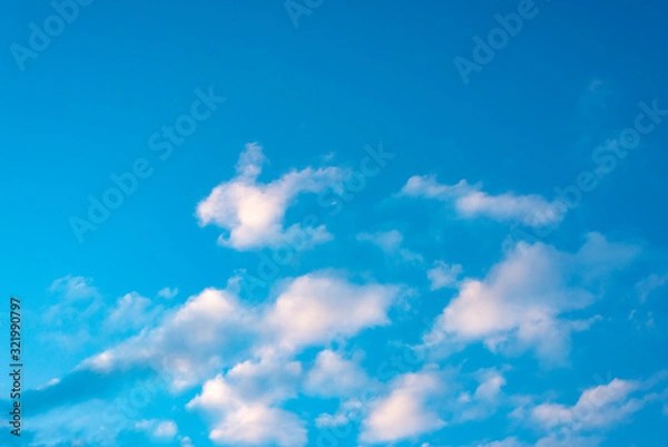 Fototapeta Evening sky with white clouds