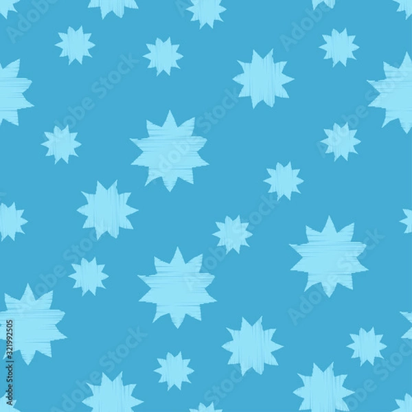 Fototapeta Seamless background with drawn stars. Night sky. Vector illustration for web design or print.