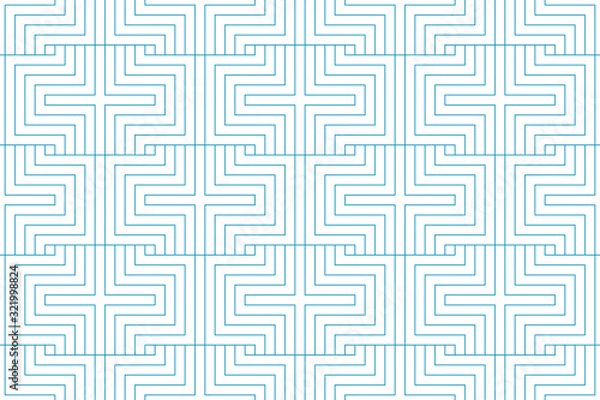 Obraz Line pattern vector design. Blue line pattern abstract seamless on white background.