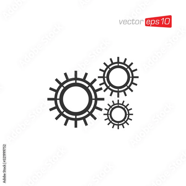 Fototapeta Gear Setting Icon Design Vector