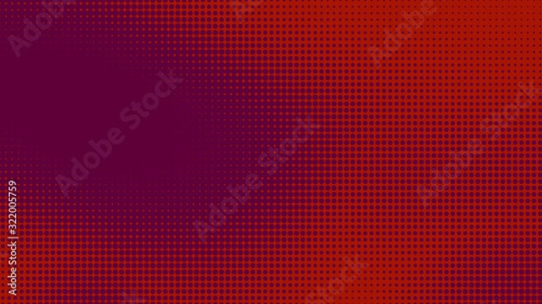 Obraz Dots halftone red purple color pattern gradient texture with technology digital background. Dots pop art comics style.