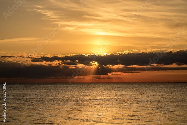 Obraz Sunrise over lake huron