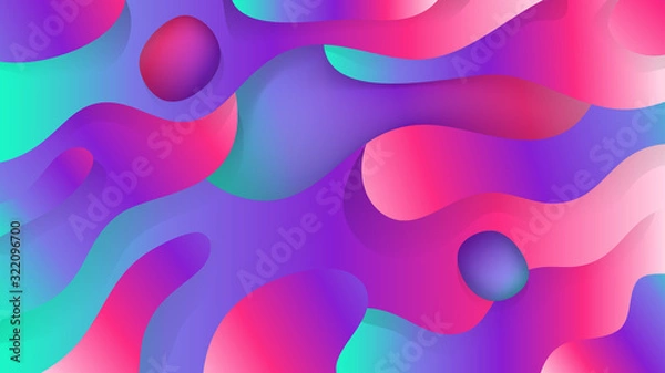 Obraz Illustration of abstract liquid background, blue, violet and pink gradient. Vector illustration.