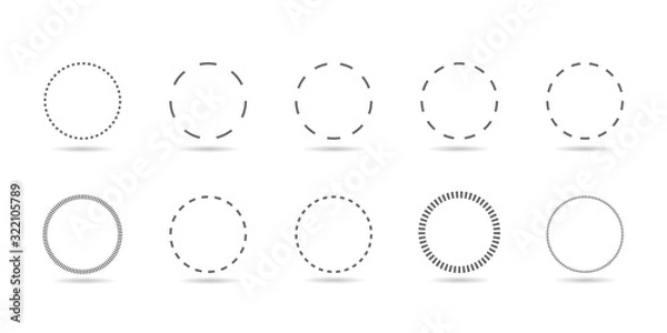 Fototapeta dotted line circle set