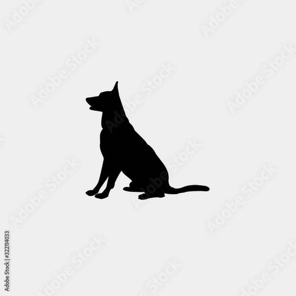 Obraz dog sitting icon vector illustration and symbol for website and graphic design