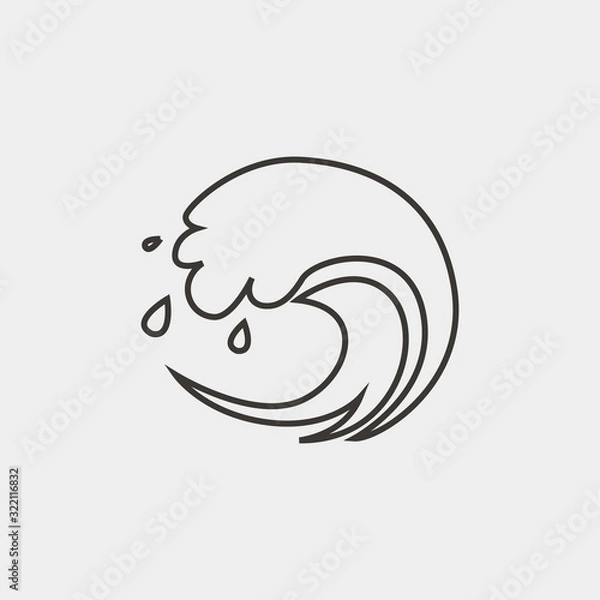 Obraz wave icon vector illustration and symbol for website and graphic design