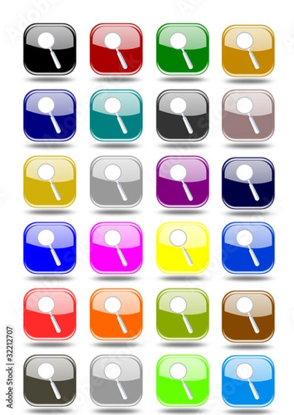 Fototapeta Set search buttons various colors