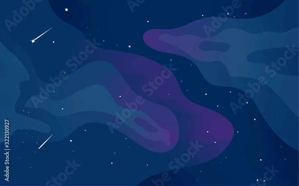 Obraz Vector space background . Cute flat style template with Stars in Outer space