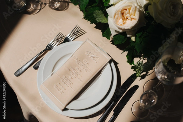 Fototapeta wedding table setting
