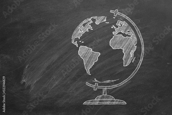 Obraz Globe on chalckboard