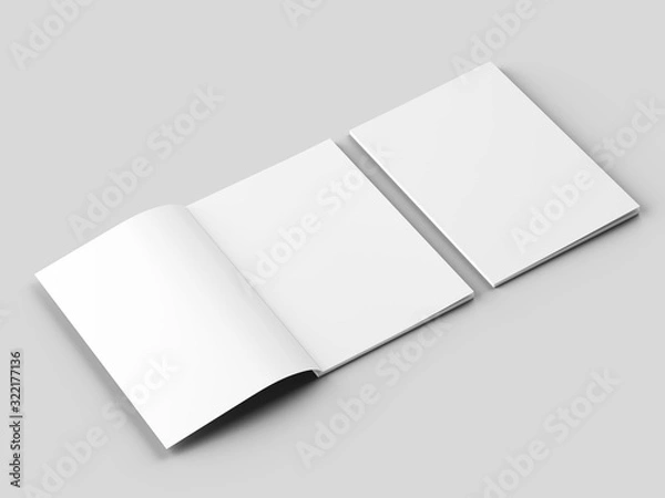 Obraz Magazine with open cover. Vertical A4 format. 3d illustration.