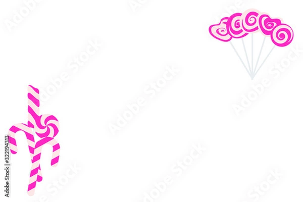 Obraz Sweets and candies icon vector set on white background
