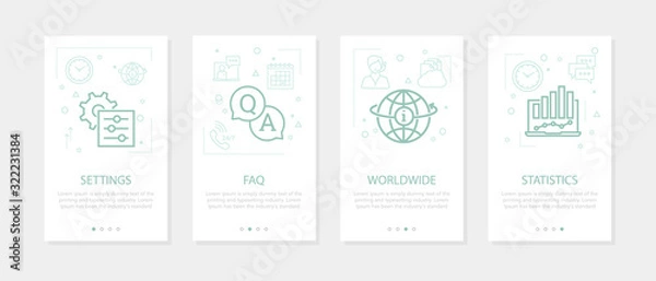 Obraz Vector four vertical mobile banners - online support - faq