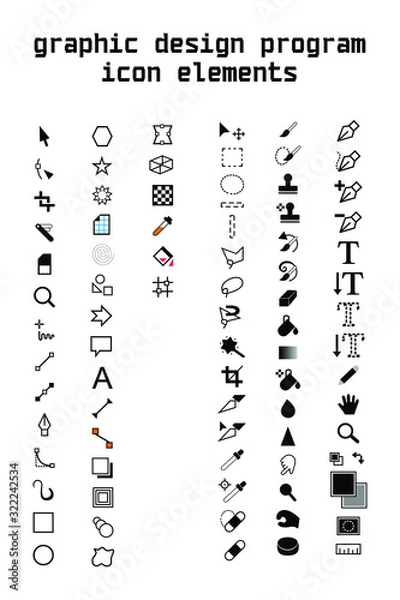 Fototapeta graphic design software icon elements