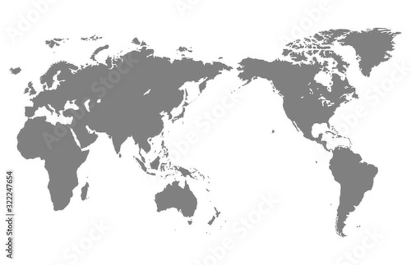 Obraz World map isolated on white background.