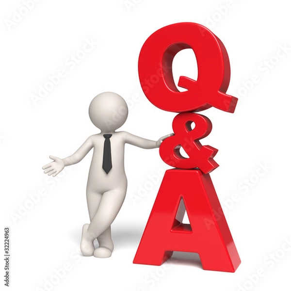 Obraz Q&A Icon - Questions and answers - 3d man