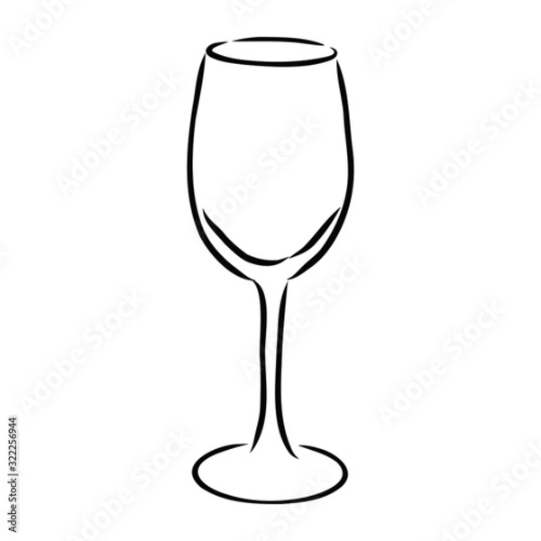 Fototapeta empty wine glass isolated on white background