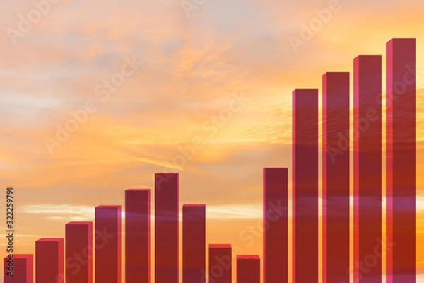 Fototapeta Economic growth concept with charts