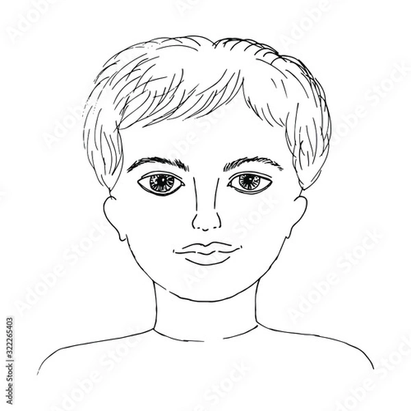 Fototapeta A sketch of a portrait of a boy.